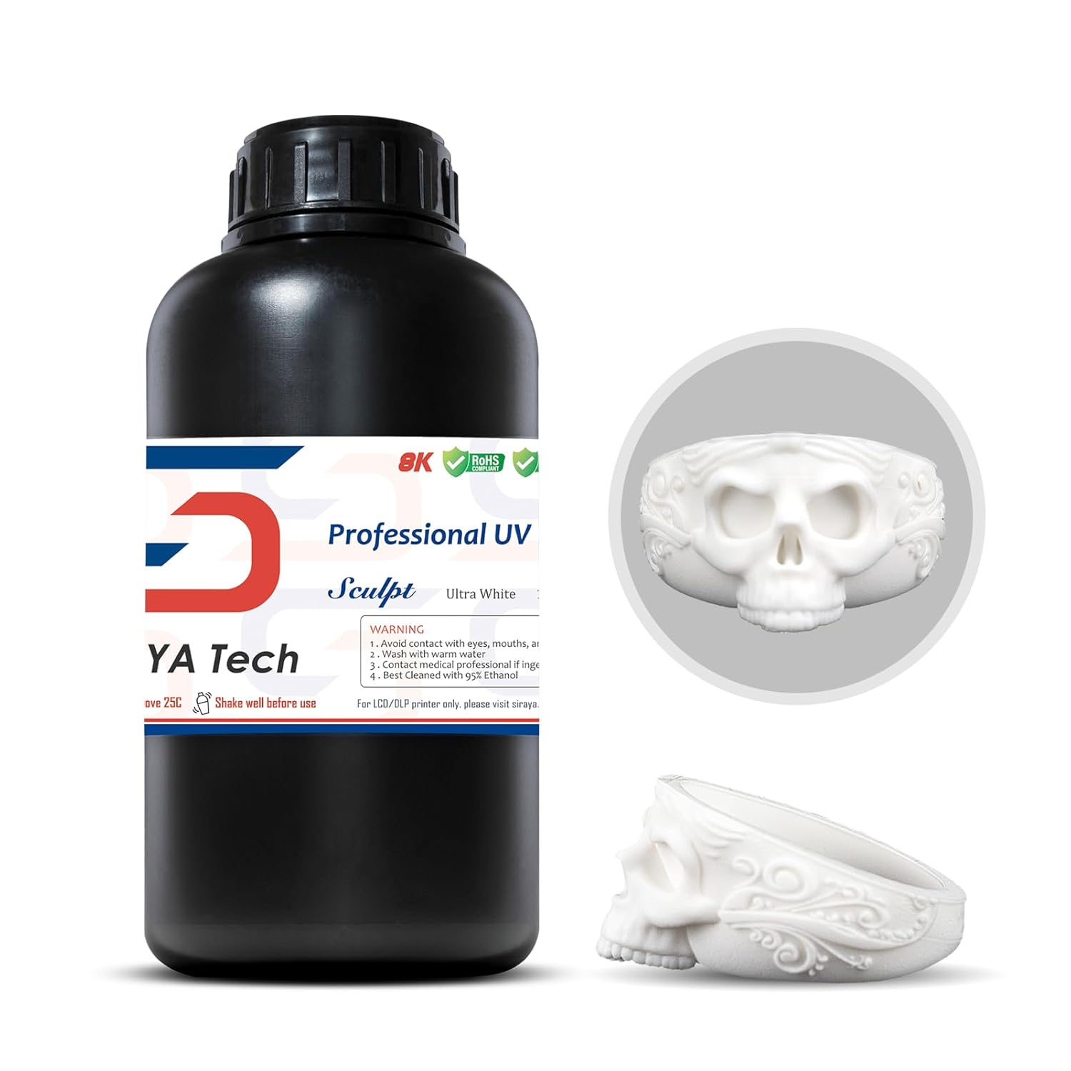 Read more about the article Siraya Tech Sculpt High-Temp Resistant 3D Printer Resin – Up to 250C, High Precision, Compatible with 8K DLP/LCD Printers for Engineering, Jewelry, & Industrial Applications (Ultra White, 1kg)