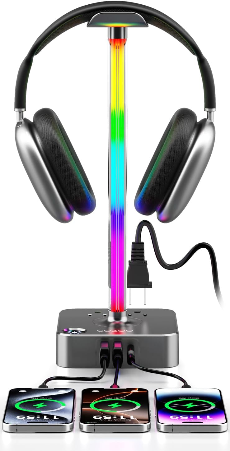 Read more about the article cozoo Gifts for Gamer Men All-in-One RGB Headset Stand & Charging Station | 3 USB Ports, 2 Outlets, Metal Space Gray | Gaming Equipment, Game Room Setup, Christmas Gifts for Him,Teen Boys,Tech Lovers