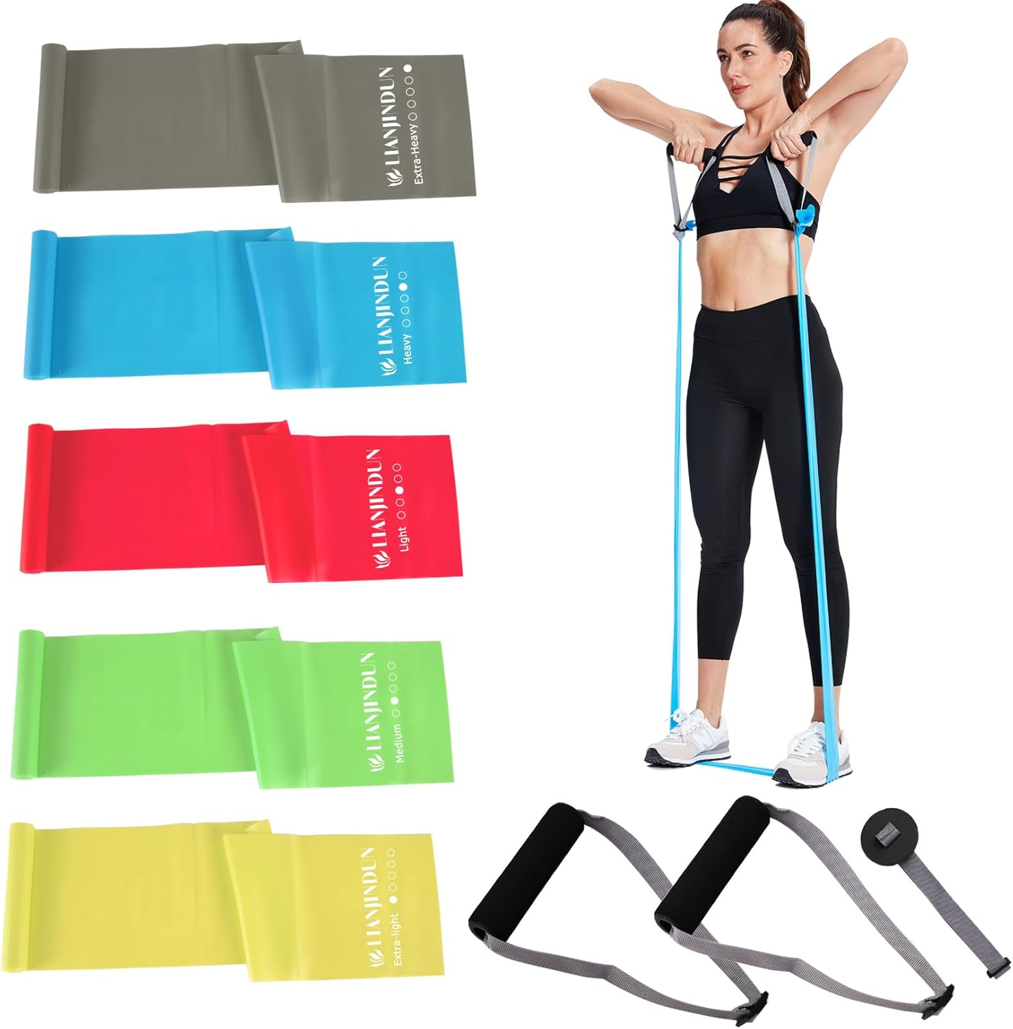 Read more about the article Professional Resistance Bands. Latex-Free, Work Out Bands, Stretch Bands for Working Out Women or Men, Exercise Bands Set for Physical Therapy (Colour Set (5-30lbs) – Includes Accessories)