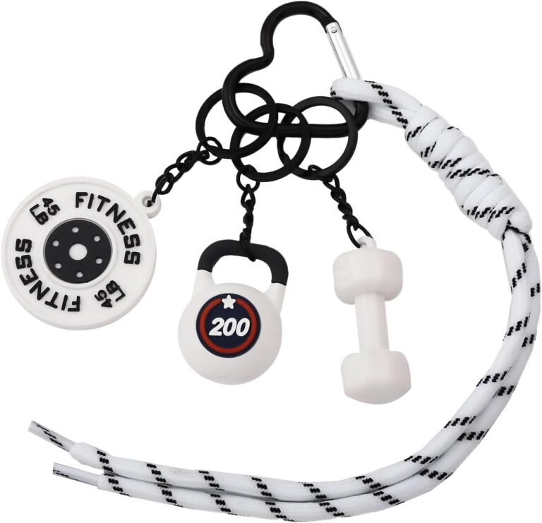 Read more about the article FunBoat Gym Keychain Set with Rope Bag Charm – Mini Dumbbell Kettlebell & Weight Plate Fitness Keychain – Workout Gifts