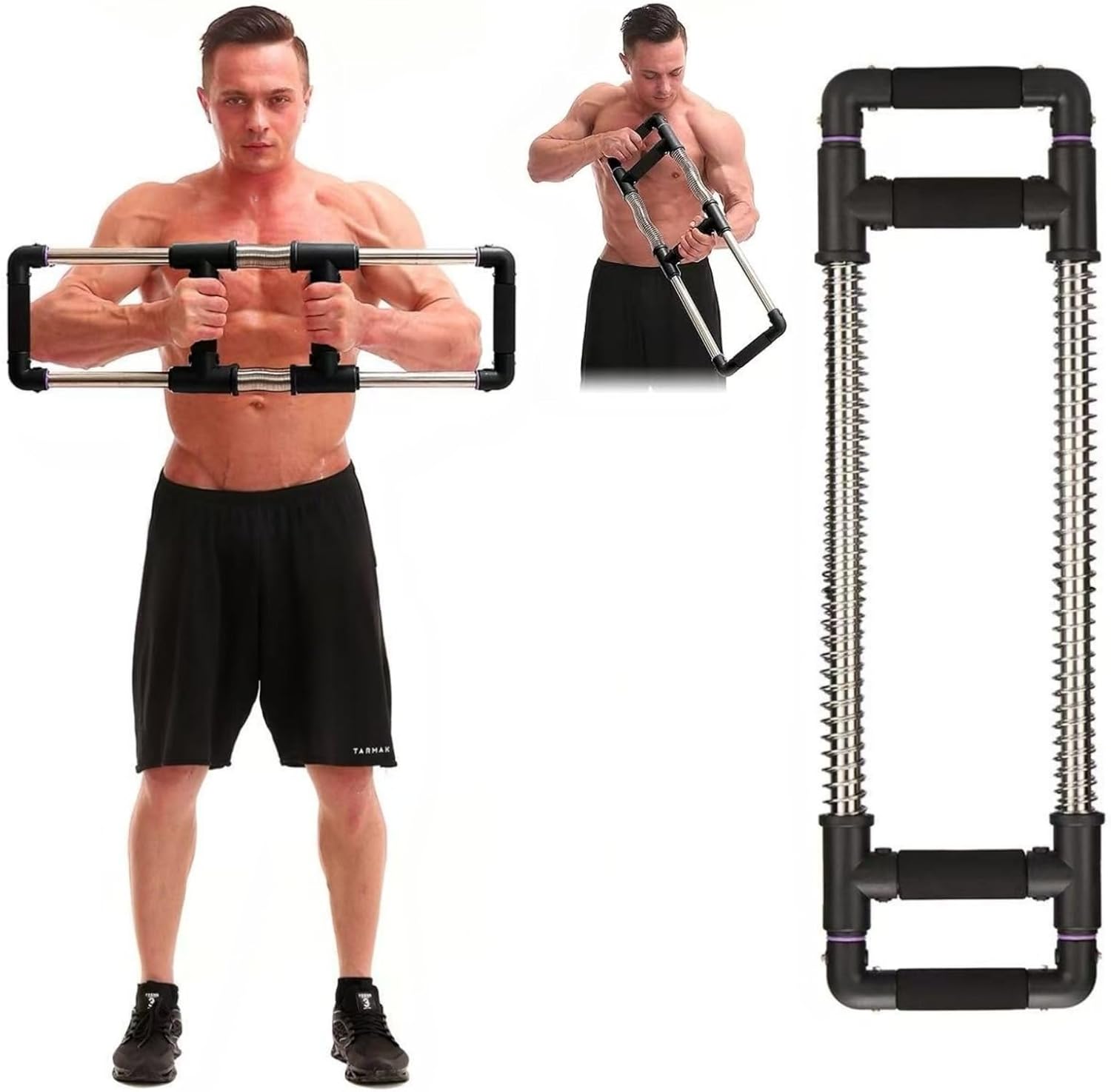 Read more about the article GoFitness Push Down Bar Machine – Chest Expander at Home Workout Equipment for Chest, Arm, Shoulder, Abs and Back – Portable Upper Body Trainer for Home, Travel or Outdoors