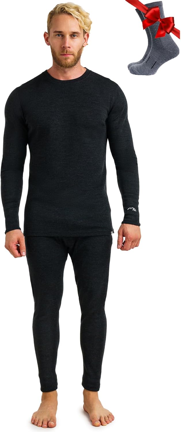 Read more about the article Merino.tech Merino Wool Base Layer Mens Set – Heavyweight, Midweight, Lite Merino Wool Thermal Underwear For Men Top, Bottom