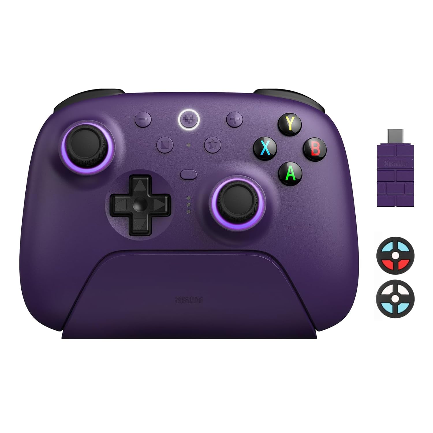 Read more about the article 8BitDo Ultimate 2 Wireless Controller with TMR Joysticks for Windows & Android, Gaming Controller with Switchable Hall Effect/Tactile Triggers, RGB Fire Ring, 8Speed Wireless Tech, Charging Dock, Purple