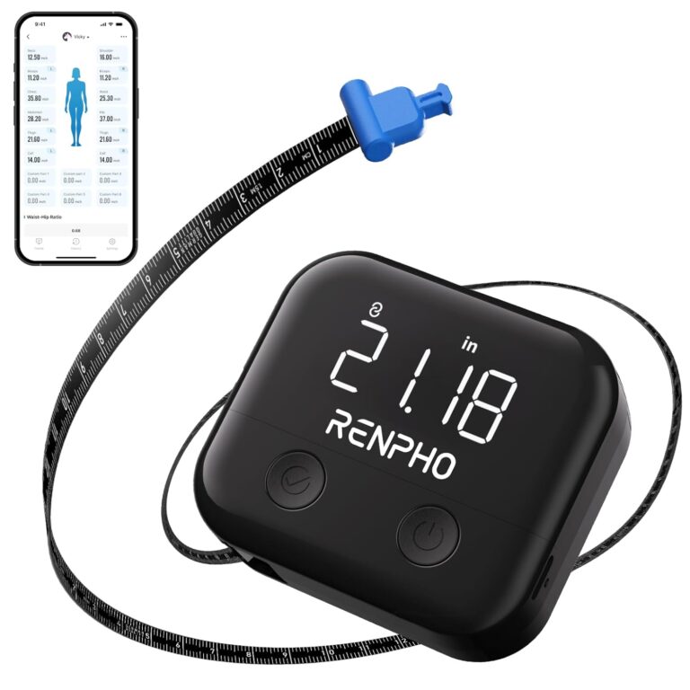 Read more about the article RENPHO Smart Body Measuring Tape, Rechargeable Tape Measure with LED Display, Measuring Tape for Body Measurements with App for Weight Loss & Fitness Shape, Retractable, 60in /150cm, Black
