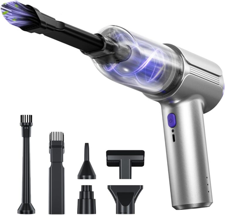 Read more about the article Handheld Car Vacuum Cleaner Cordless with Brushless Motor, 21000PA High Power Mini Air Duster, 7 in 1 Keyboard Portable Vacuum Cleaner Dual Filters for Car, Home, Office, Pet