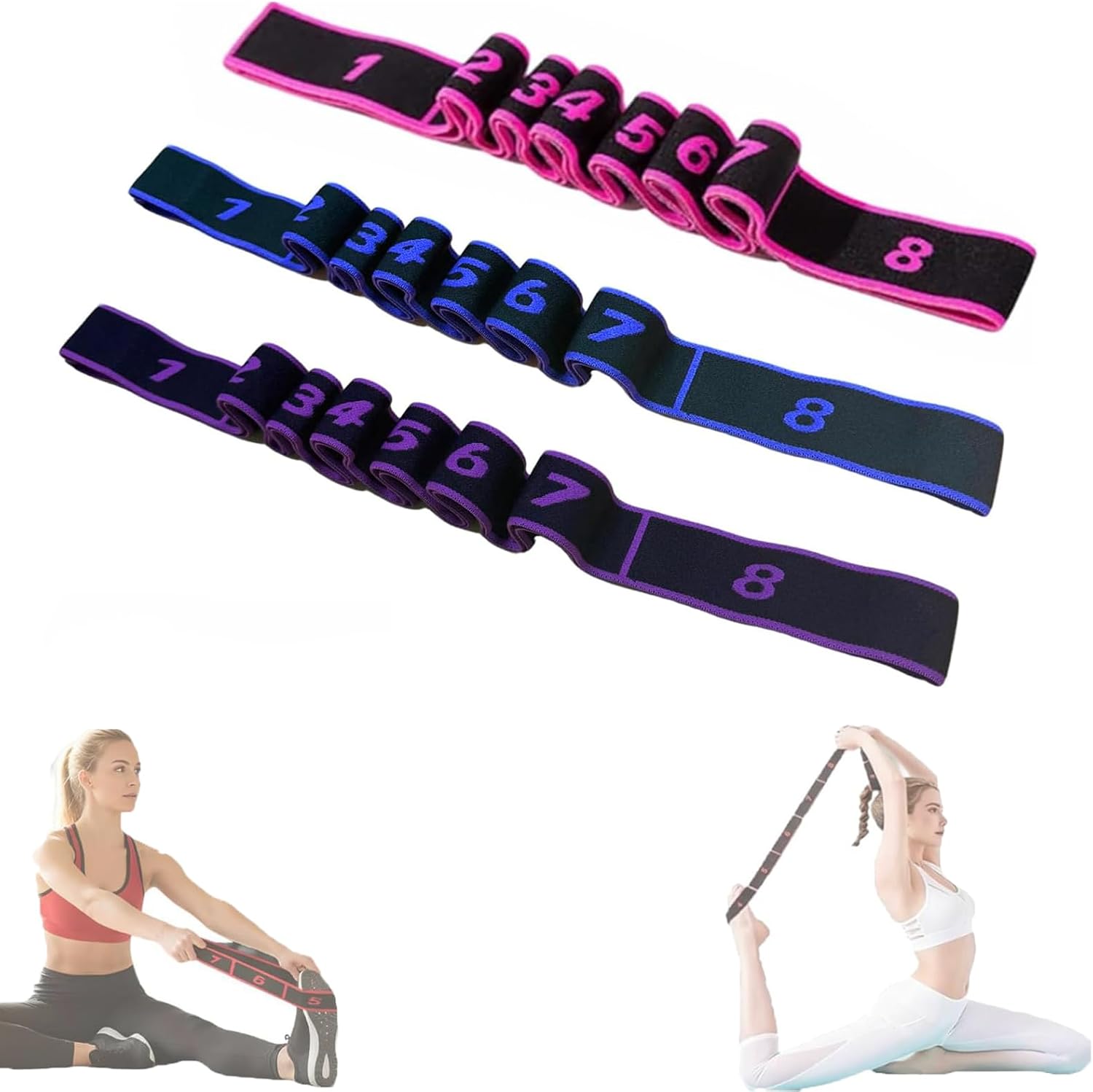 Read more about the article 3PCS Fitness Resistance Band for Fitness and Yoga,Resistance Bands for Stretching,Dance Stretch Band,8-Section Elastic Training Bands,Suitable for Full Body Stretching Shaping (Purple, Pink, Blue)