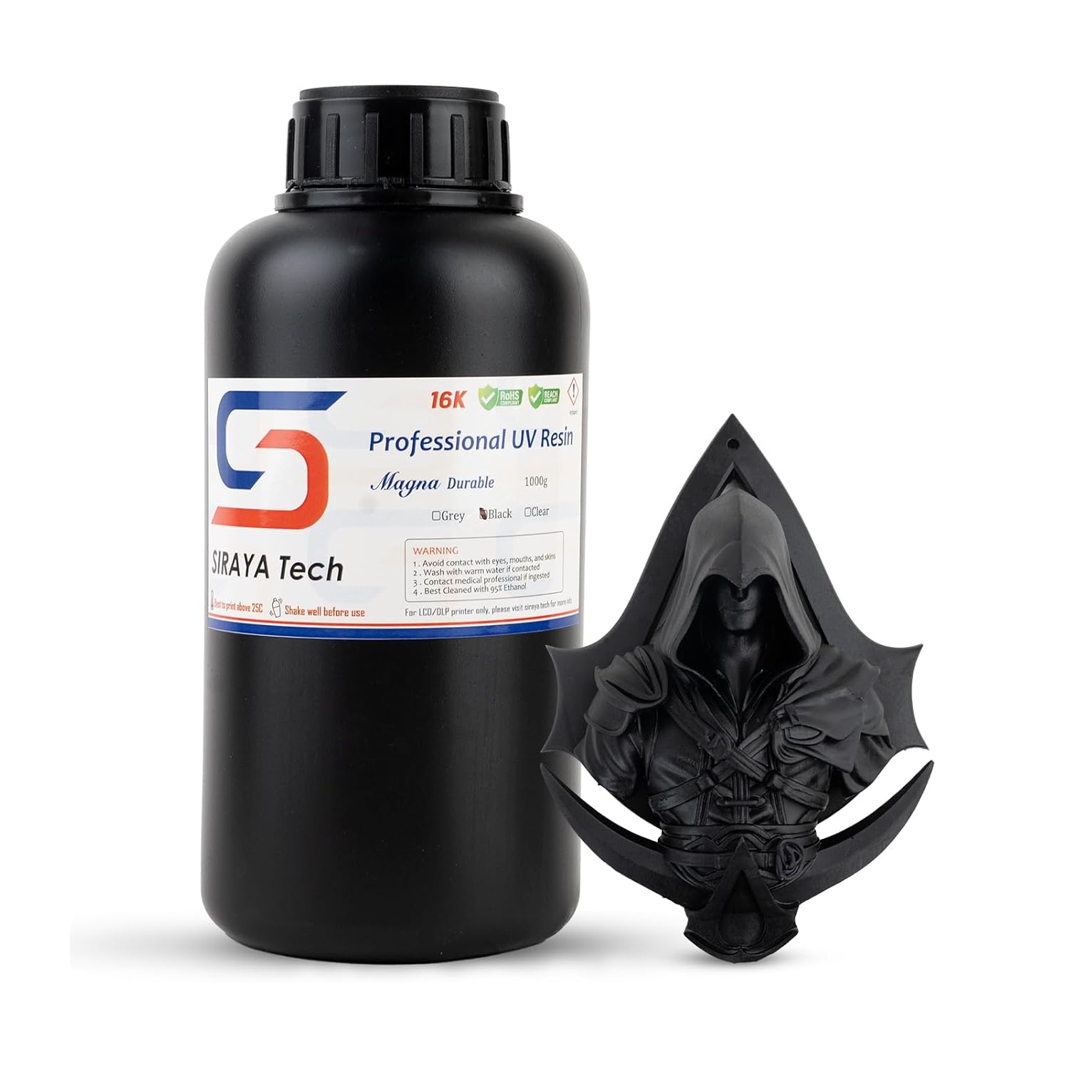Read more about the article Siraya Tech Magna Durable Black Resin – Professional Matte Finish, Tough & High Impact Resistance, Drillable & Tappable 3D Printing Resin for Engineering & Production (1kg)