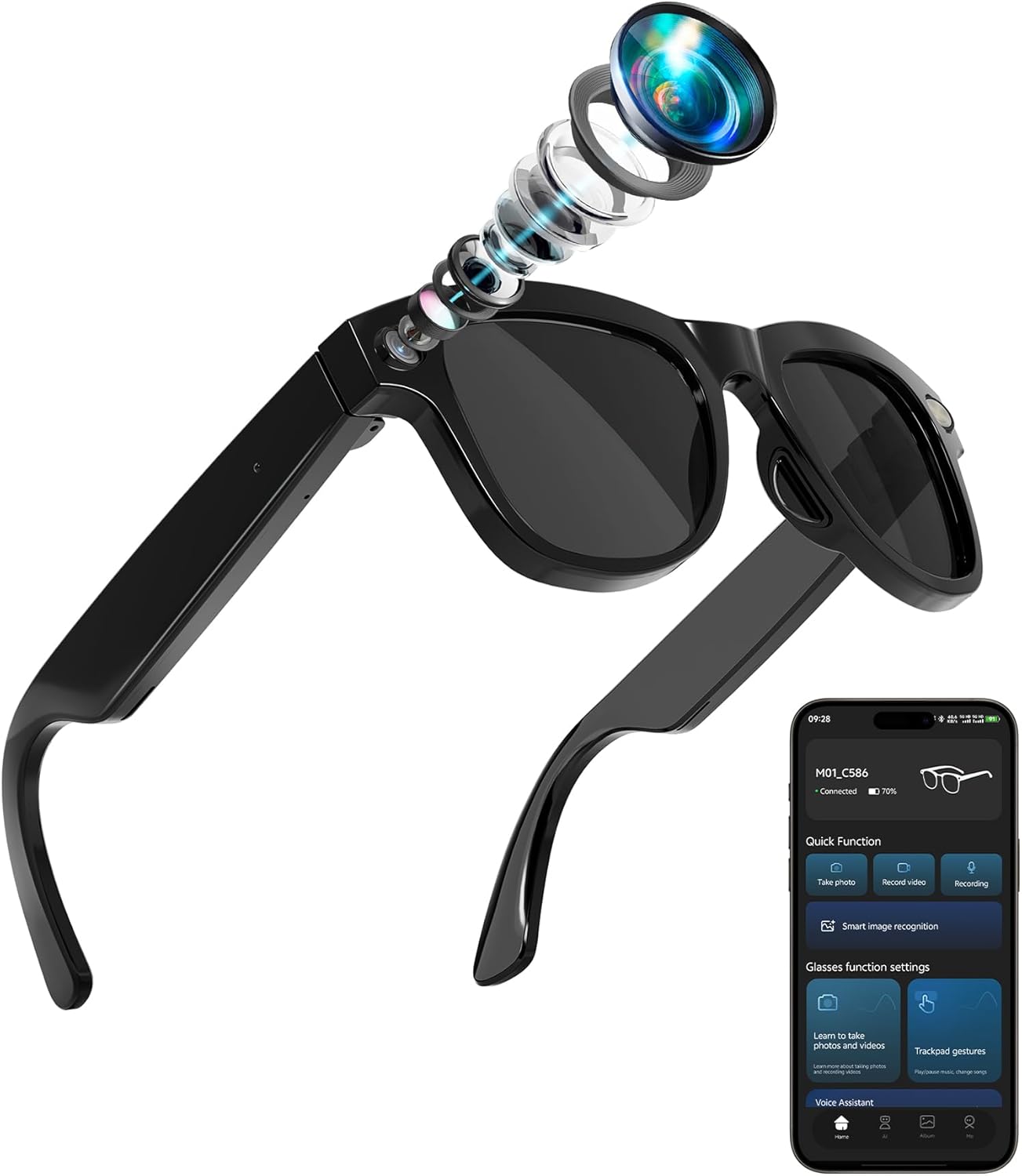 Read more about the article 4-in-1 AI Smart Glasses, 800W HD Camera Glasses, 1080P Video Recording Glasses, Built-in ChatGPT AI Voice Assistant, Real-time Translation, Open Ear Headphones for Outdoors, Driving & Vlogging