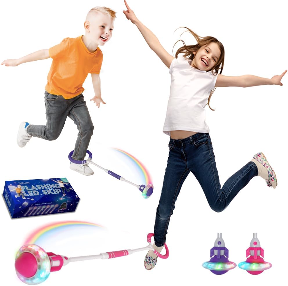 Read more about the article Rocket Flashing LED Ankle Skip Fun Cool Jumping Gift for Ages 5 6 7 8 9 10+ Kids NO Battery Charging Needed Family Exercise Fitness Coordination Balance Extra Energy Burning