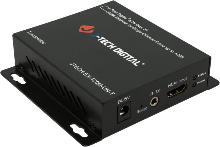Read more about the article J-Tech Digital ® ProAV ® Unlimited N x N HDMI Extender Over Ethernet Cat6 Extender Matrix 12X12 8X8 Switch Switcher Extender by Single Ethernet Cable up to 400ft (Transmitter)