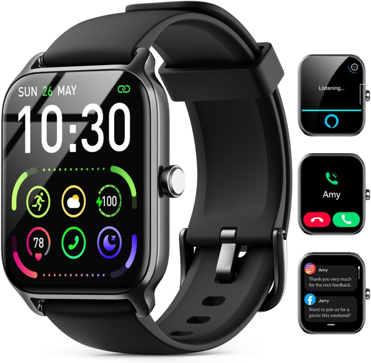 Read more about the article Smart Watches for Women Men, 2025 Smartwatch 1.85”Alexa Fitness Tracker Smart Watch Compatible for Android iPhone with Bluetooth Call (Answer/Make), 3ATM Waterproof Heart Rate/Sleep/SpO2 Monitor 120+