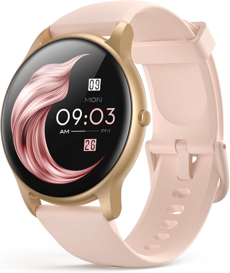 Read more about the article AGPTEK Smart Watch for Women, 5ATM Waterproof Smartwatch for Android and iOS Phones, Fitness Tracker Watch with 100+ Sports Modes, Heart Rate Monitor Pedometer Sleep Monitor, Pink