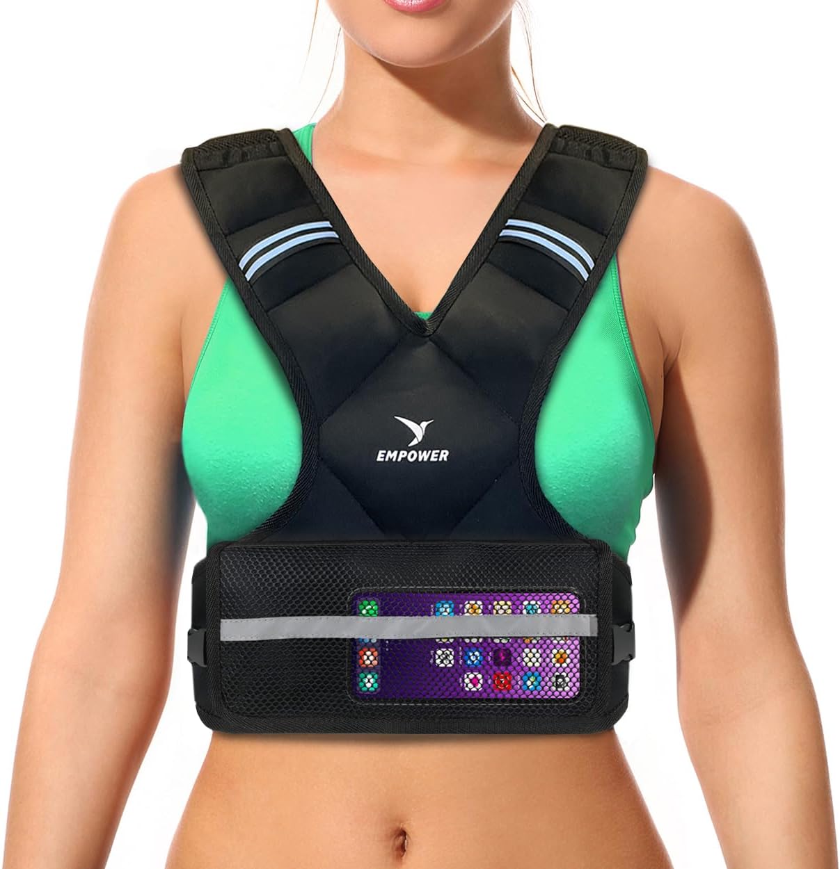 Read more about the article EMPOWER Weighted Vest for Women with Reflective Strips – Fixed 8lbs, Adjustable 4-10lbs (4 in1) or Adjustable10-16lbs (4 in 1), Strengthen Muscles, Boost Bone Health, and Burn More Calories for Workout – Rucking Vest