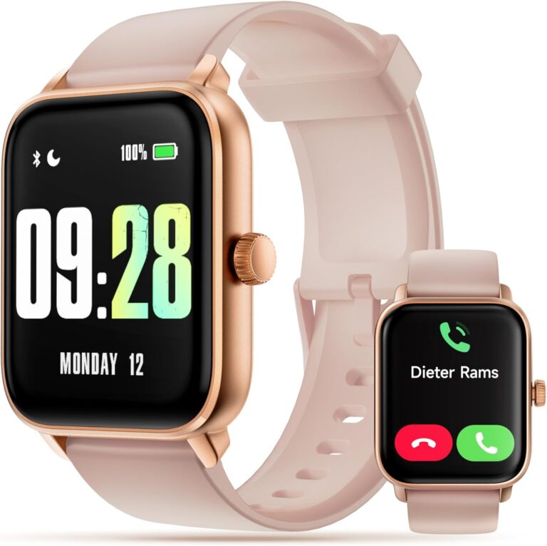 Read more about the article KEEPONFIT Smart Watch Answer/Make Calls, 1.85″ Aluminum Case Alexa Built-in Fitness Tracker with IP68 Waterproof/100 Sports Modes/Heart Rate/Sleep for iOS/Android (Champagne Pink)
