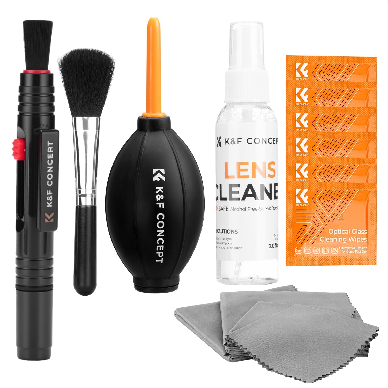 Read more about the article K&F CONCEPT 15-1 Professional Cleaning Kit for DSLR Cameras and Sensitive Electronics, Bundle with Lens Cleaner – Camera Accessories & Photography Accessorie for DSLR Camera Lens Filter Cell Phones
