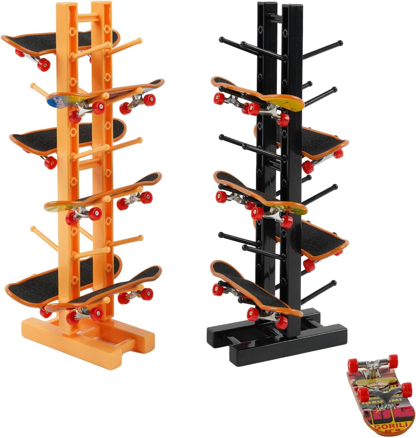 Read more about the article Compatible with Tech Deck,Holds 12 Mini Finger Skateboards,Fingerboard Collection Organizer for Display&Storage,2pcs (Black&Yellow),not Include Finger Skateboards