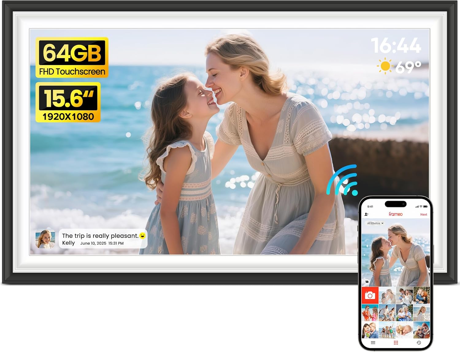 Read more about the article BIGASUO Digital Picture Frame Frameo 15.6″ WiFi Electronic Photo Frames Large with 64GB Memory 1920×1080 IPS FHD Touch Screen Share Moments Instantly Anywhere Photo Gifts for Parents and Grandparents