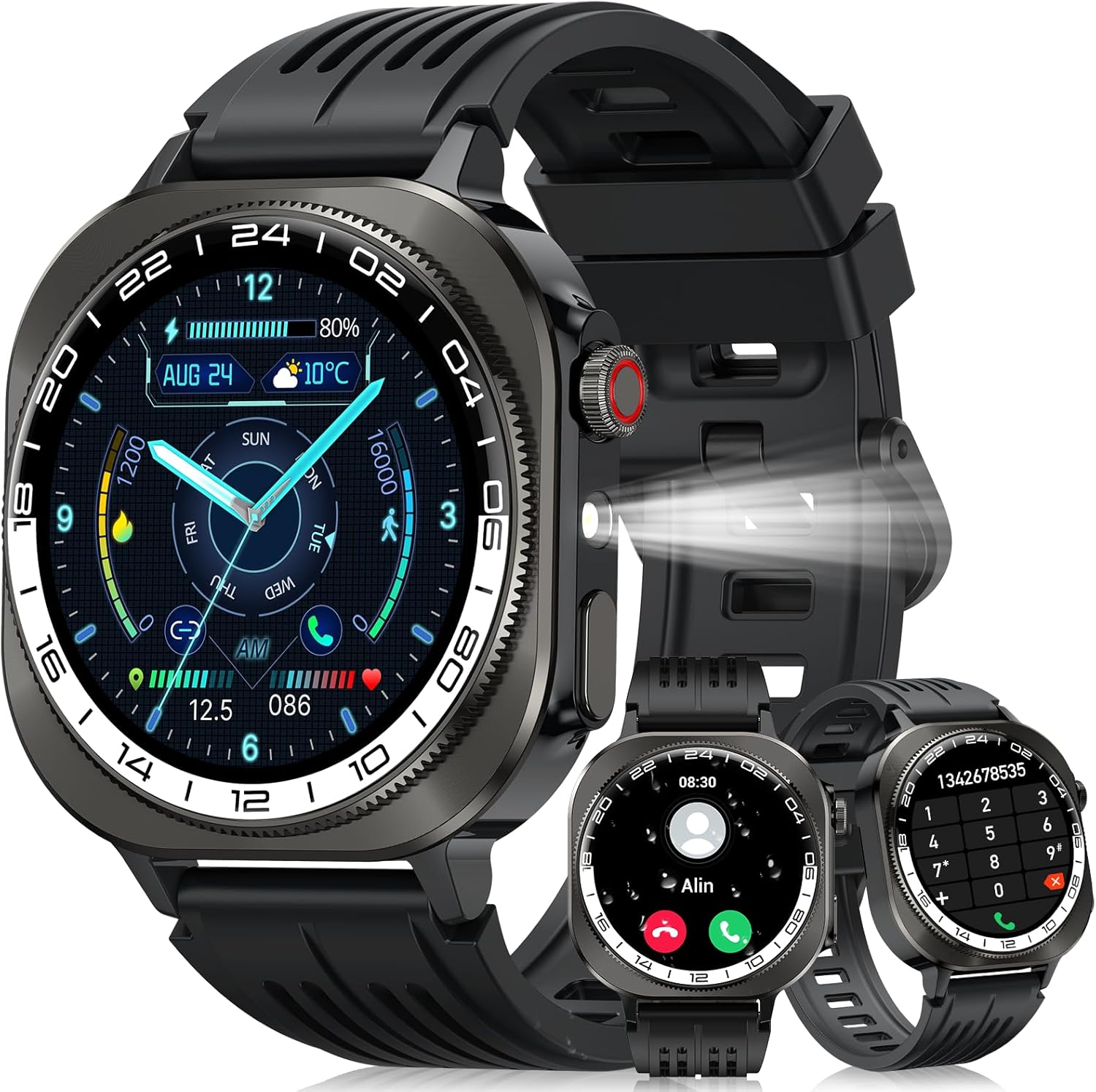 Read more about the article Smart Watch, 2025 AMOLED Screen 1.43″ Smartwatch for Men Women (Answer/Make Call), 130+ Sport Modes Fitness Activity Tracker, Flashlight/660mAh/Heart Rate/Sleep Monitor, IP68 Waterproof Android iOS