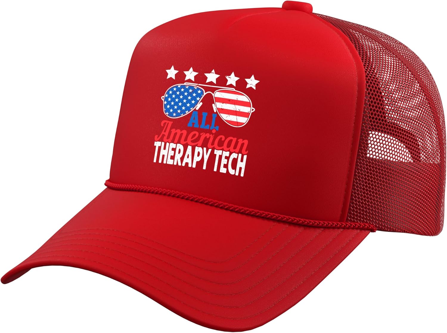 Read more about the article All American Therapy Tech USA Flag Sunglasses 4th of July Trucker Hat with Adjustable Mesh Back