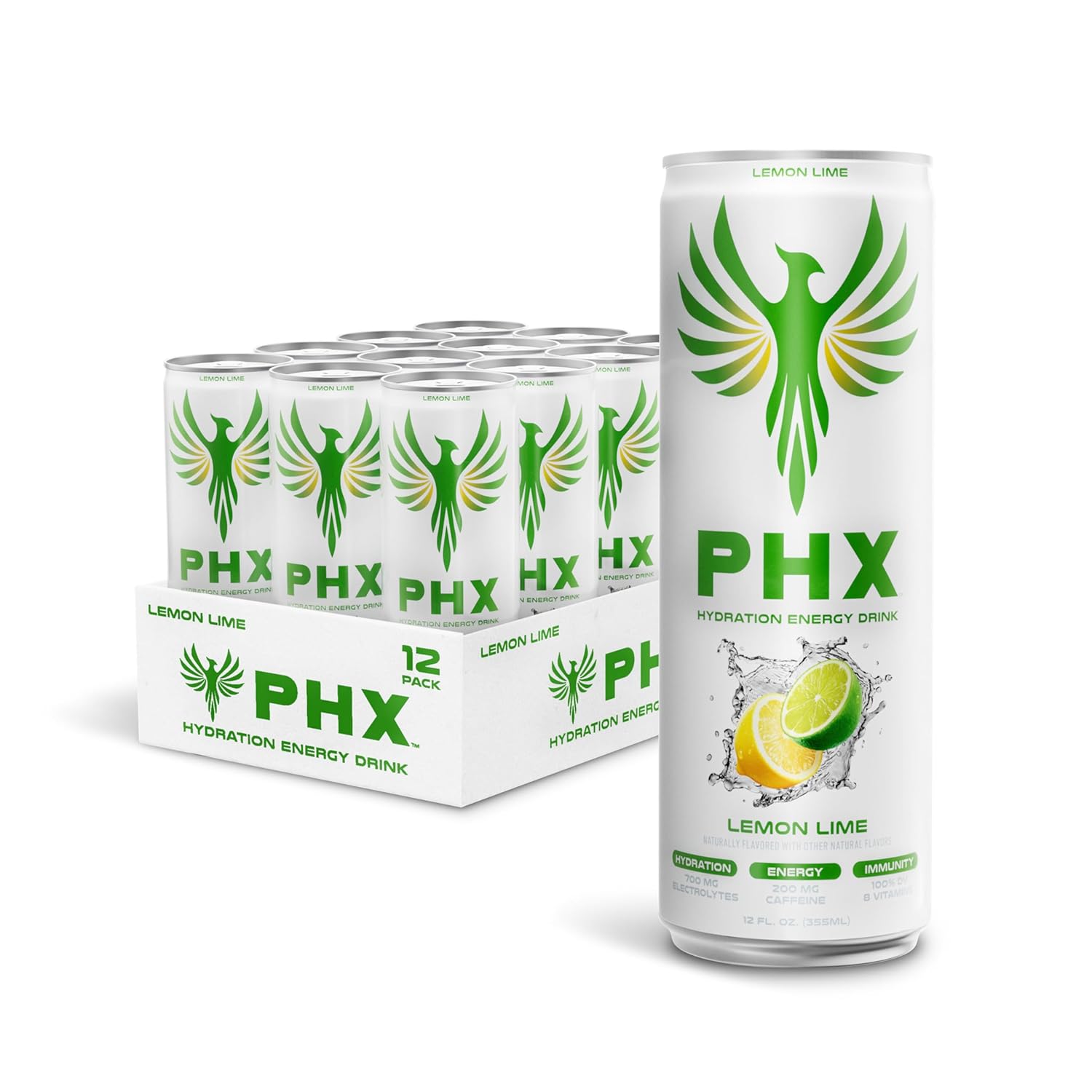 Read more about the article PHX Hydration Energy Drink – 700mg Electrolytes, 200mg Natural Green Tea Caffeine, 100% Daily Value 8 Essential Vitamins – 12 oz Cans (12 Pack) (12 Pack, Lemon Lime)