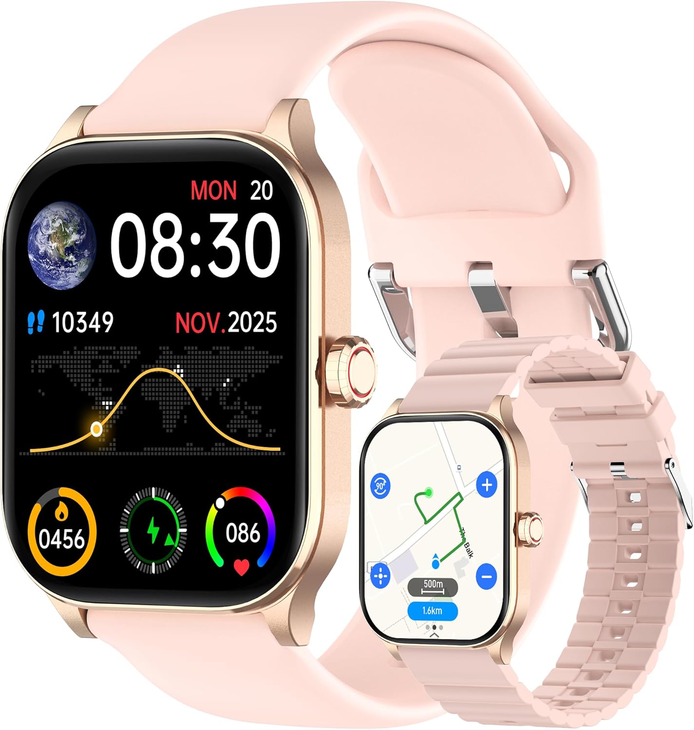 Read more about the article Smart Watch with Built-in GPS and Offline Maps, 1.96″ HD Display, Answer/Make Calls, 100+ Sport Modes, Heart Rate/Sleep/SpO2 Monitor, Fitness Activity Tracker for Android and iPhone (Pink, 1.96″)
