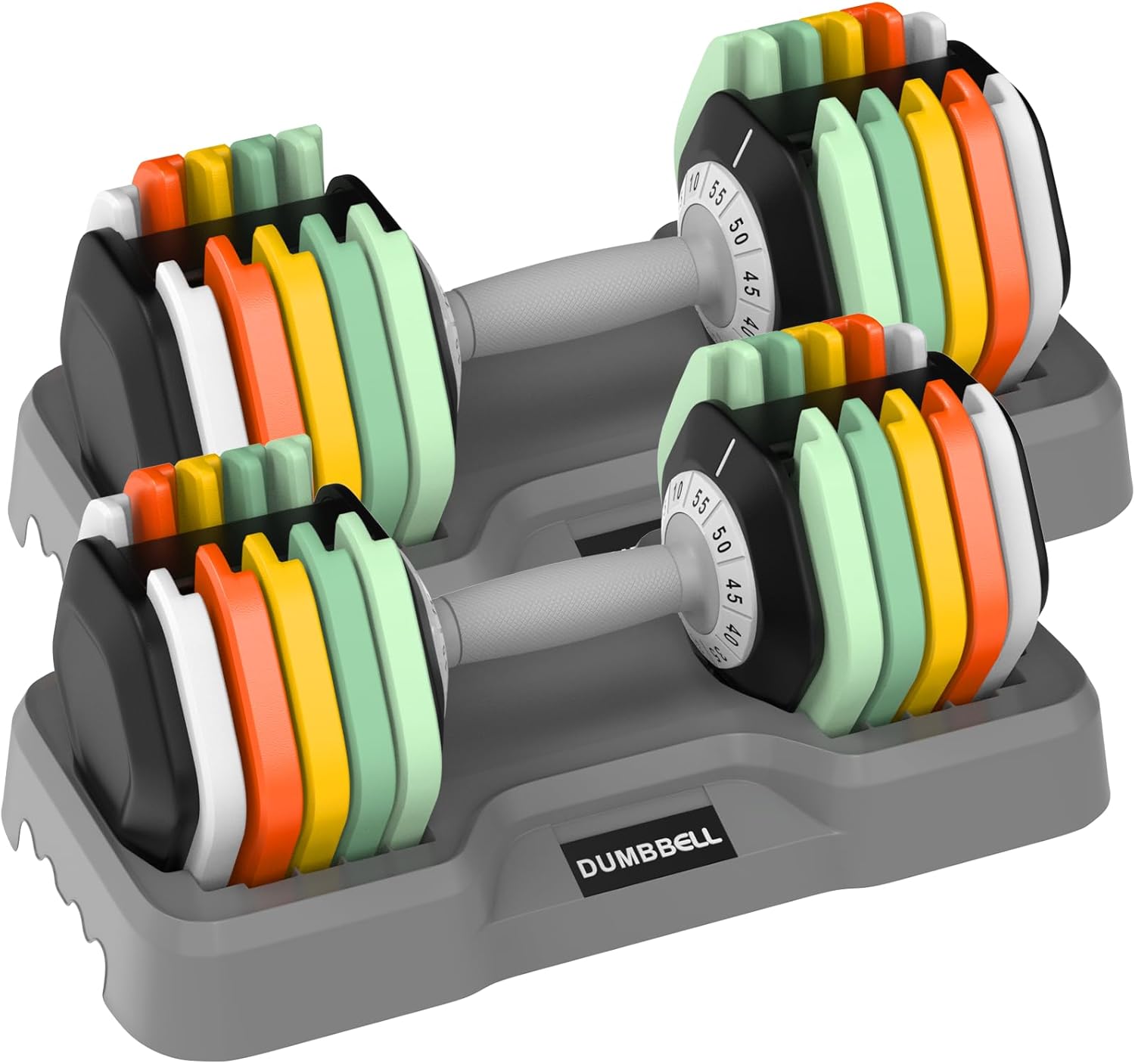 Read more about the article 25/55 lbs Pair Adjustable Dumbbell Set, Adjust Dumbbell Weight for Exercises Pair Dumbbells for Men and Women in Home