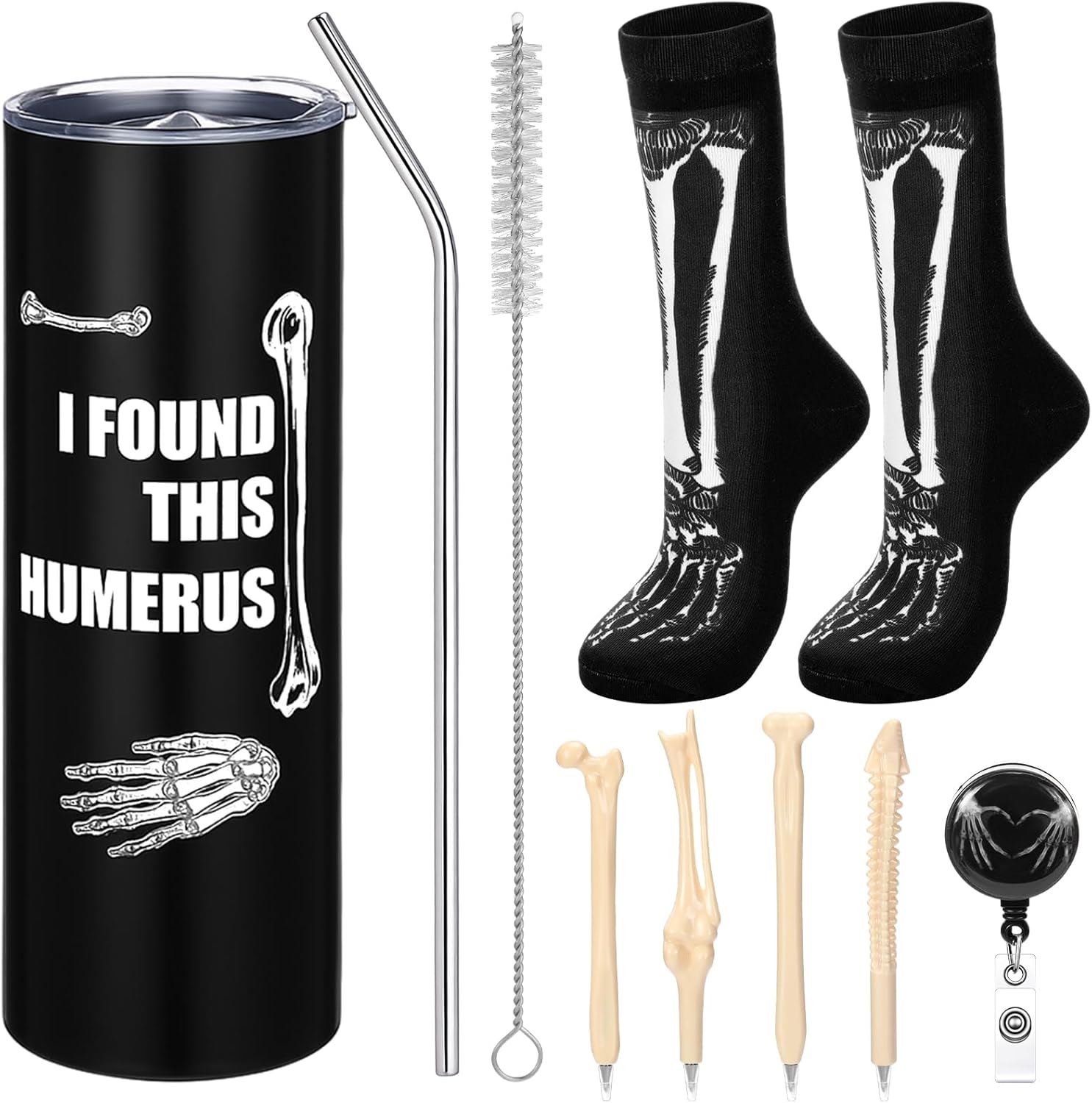 Read more about the article Geiserailie 7 Pcs Radiology Gifts for Doctors X-Ray Tech Gifts I Found That Humerus 20 oz Tumbler Skeleton Socks X-Ray Badge Reel Bone Shape Ballpoint Pens Appreciation Nurse Medical Student