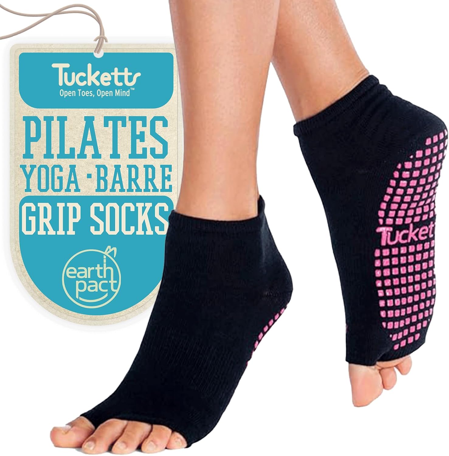 Read more about the article Tucketts Anklet Toeless Pilates Socks with Grips for Women, Non-Slip Ankle Toeless Yoga Socks with Grips for Barre, Size 5-13