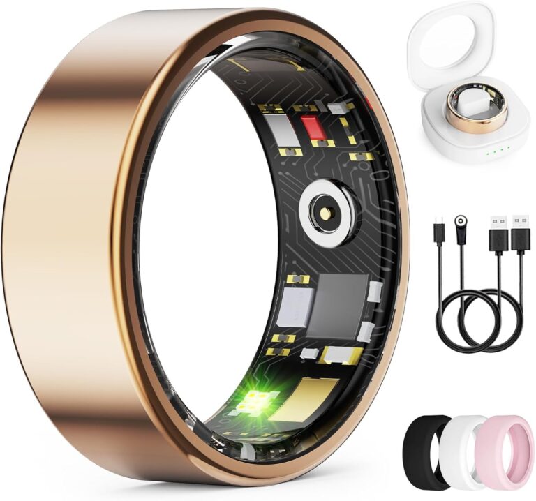 Read more about the article Smart Ring for Women & Men, Health Tracker Ring with Heart Rate, Blood Oxygen,Blood Pressure, IP68 Waterproof Fitness Ring, Sleep Tracker for iPhone and Android, No APP Fee (Rose Gold, 14#)
