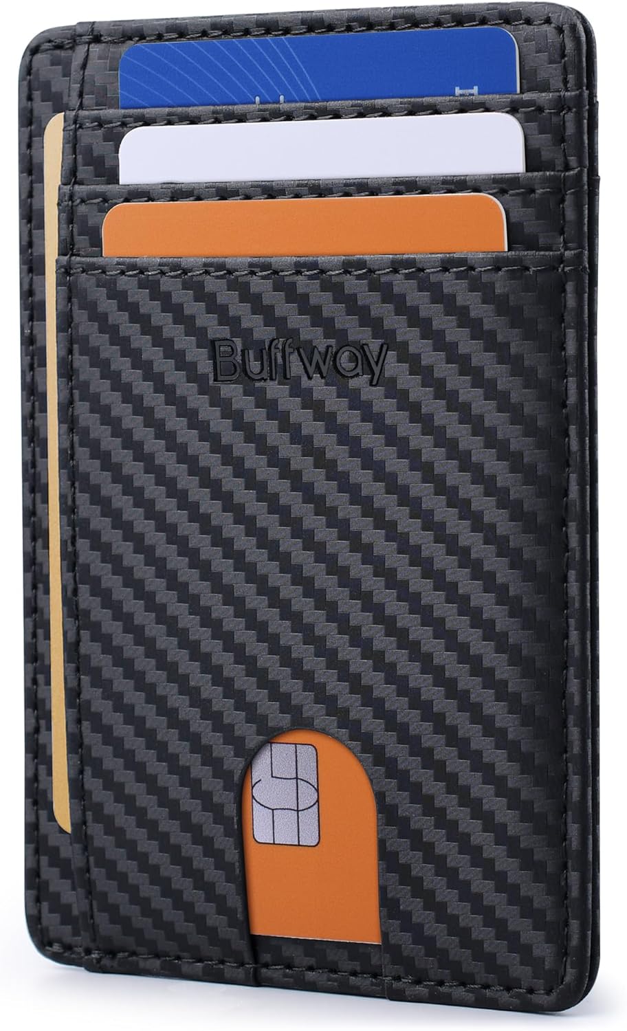 Read more about the article Buffway Slim Minimalist Front Pocket RFID Blocking Leather Wallets for Men and Women – Carbon Fiber Black