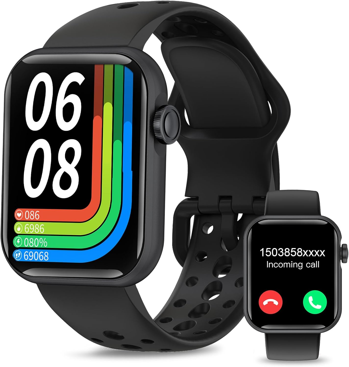 Read more about the article Smart Watches for Men Women 1.83″ HD Display Activity Fitness Tracker Smartwatches for Android iOS Phones with Bluetooth Call/Heart Rate/Blood Pressure/Sleep Monitor/100+ Sport/IP67 Waterproof, Black