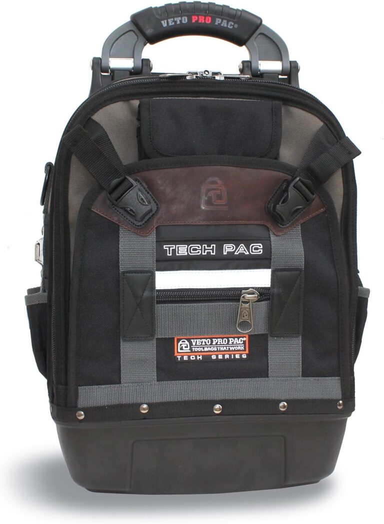 Read more about the article Veto Pro Pac Tech Pac Tool Backpack – Heavy-Duty Weatherproof Tool Bag with 46 Pockets, Waterproof Molded Base & Ergonomic Padded Straps & EVA Back Padding for Technicians and Contractors
