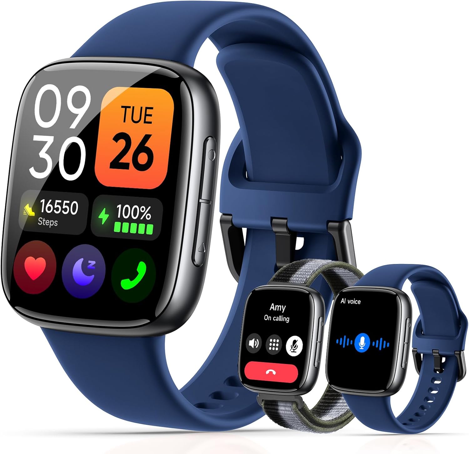Read more about the article Smart Watches for Women Men with 2 Bands, 1.85-inch AMOLED HD Display (390×450), 12-Day Battery Life, 3ATM Waterproof (30m), Call, Health Monitoring, Fitness Tracking Smart Watch(D-Blue)