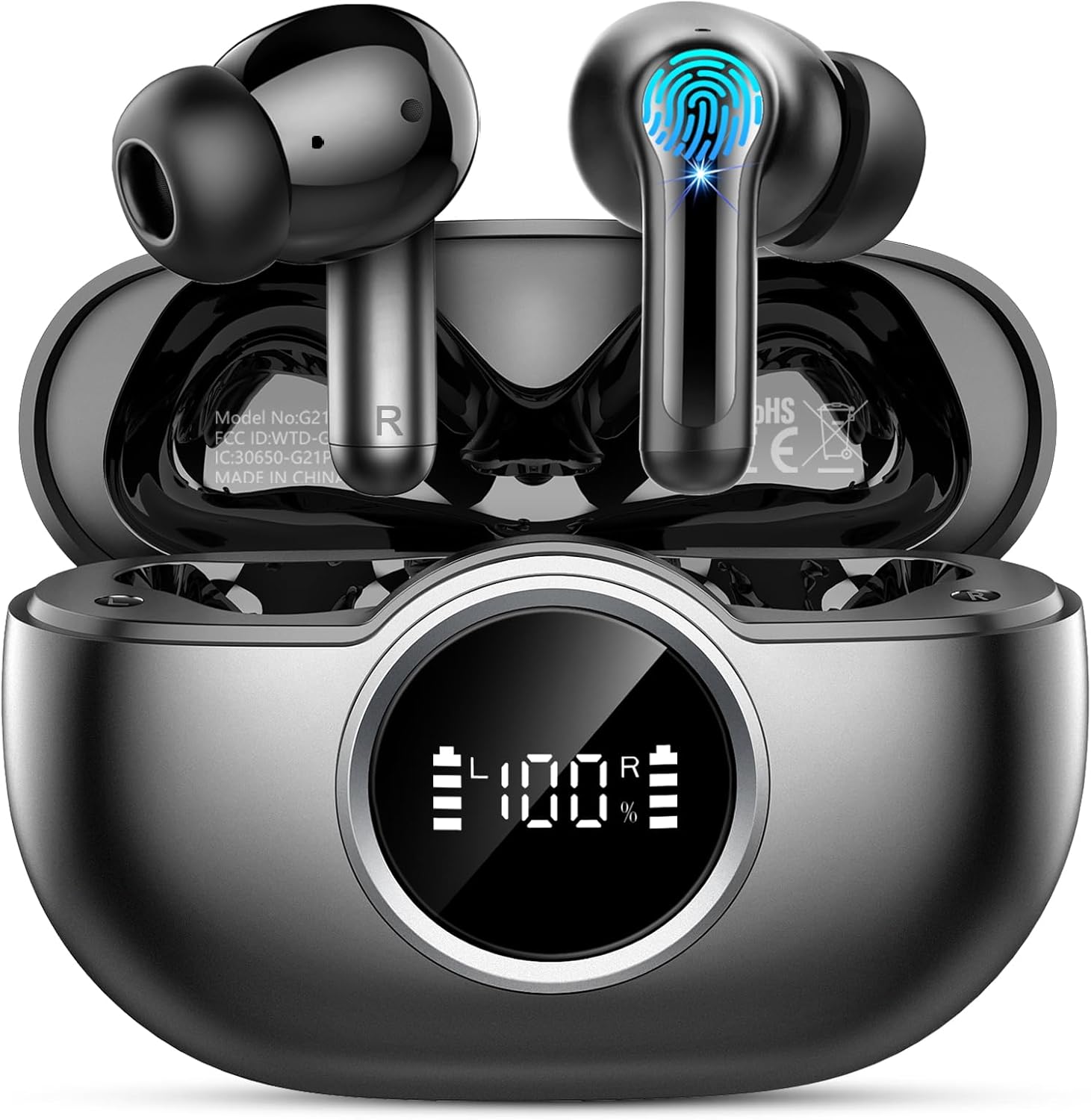 Read more about the article Wireless Earbuds, 2026 3D-Stereo Bluetooth 5.4 Headphones Deep Bass Ear Bud, 4 ENC Noise Cancelling Mic, 40+Hrs USB-C Earphones, IP-X7 Waterproof Headset for Sport Workout Gym Laptop Pad Android iOS