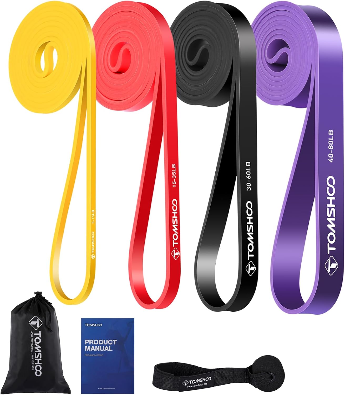 Read more about the article TOMSHOO Resistance Bands Set, Multiple Fitness Exercise Workout Bands with Storage Bag, Door Anchor, Pull Up Assistance Straps for Working Out, Body Stretching, Physical Therapy, More