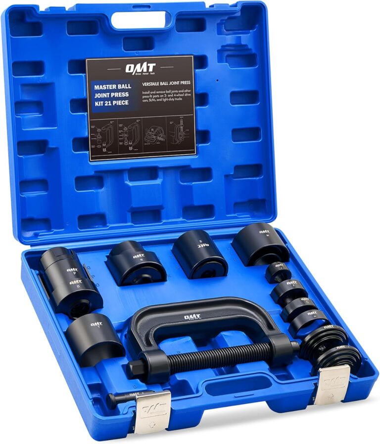 Read more about the article Orion Motor Tech Ball Joint Press Kit, 21-Piece Master Ball Joint Removal Tool with C-Frame, Heavy-Duty Brake Anchor Pin U Joint Ball Joint Press Tool for 2WD and 4WD Cars