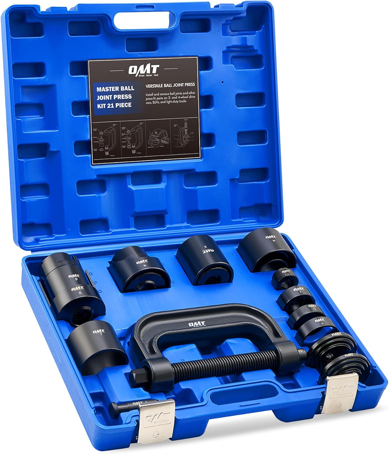 Read more about the article Orion Motor Tech Ball Joint Press Kit, 21-Piece Master Ball Joint Removal Tool with C-Frame, Heavy-Duty Brake Anchor Pin U Joint Ball Joint Press Tool for 2WD and 4WD Cars