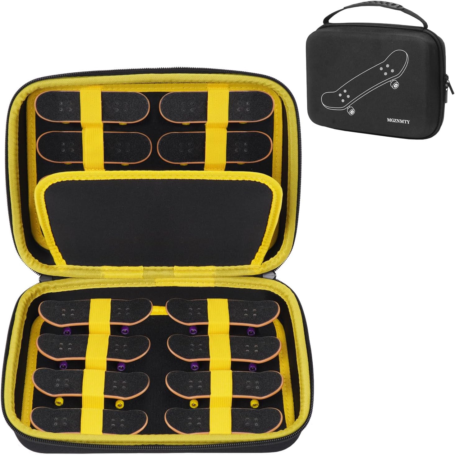Read more about the article MGZNMTY Portable Storage Case for Teck Deck Ultra DLX Finger Skateboards, Fingerboard Carrying Case Compatible with 16 PCS Tech Deck Fingerboard (Large, Black)