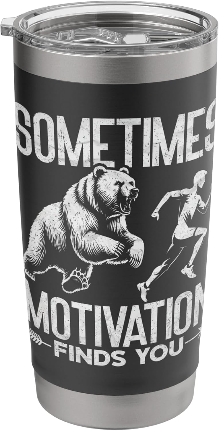 Read more about the article Sometimes Motivation Finds You Funny Fitness Training Stainless Steel Insulated Tumbler