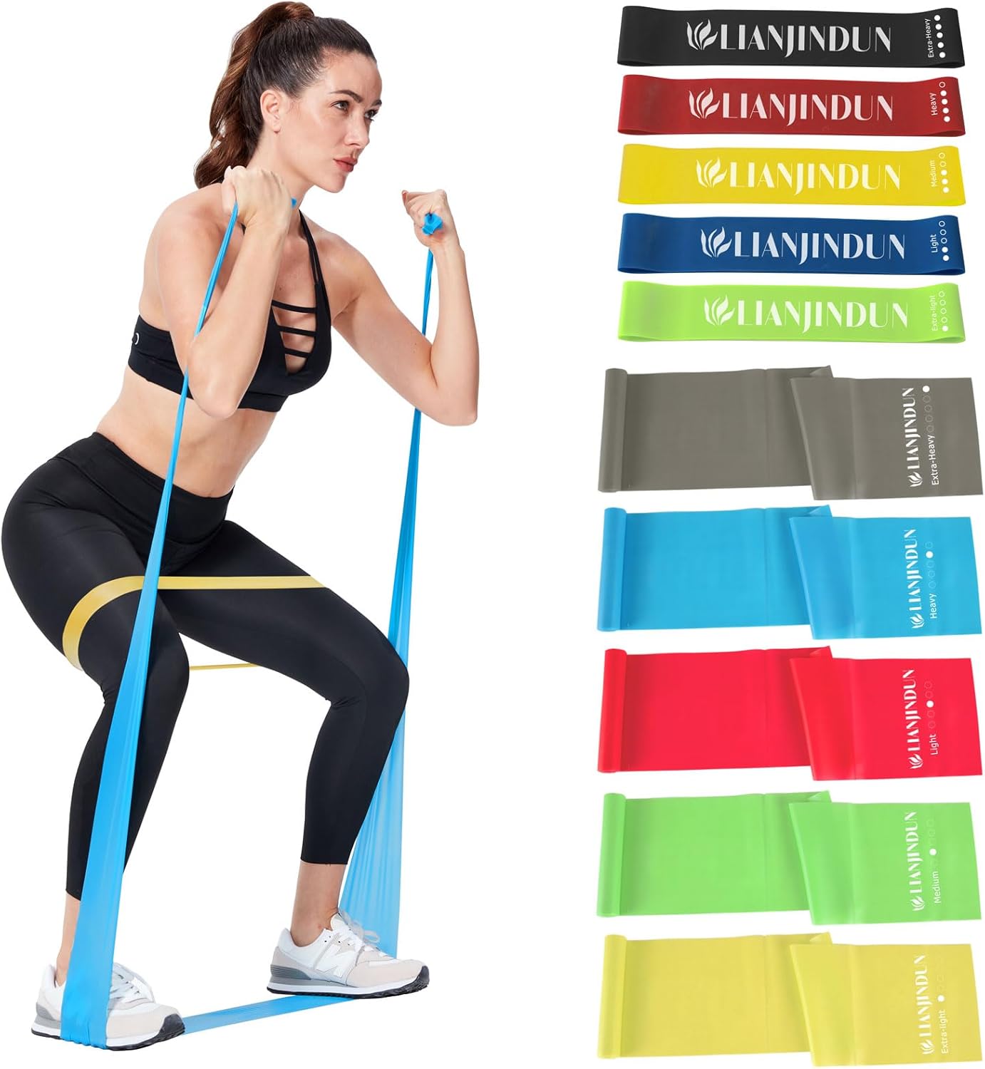 Read more about the article Professional 5 Pcs Long Resistance Bands and 5 Pcs Loop Bands. Latex-Free, Work Out Bands, Stretch Bands for Working Out Women or Men, Exercise Bands Set for Physical Therapy
