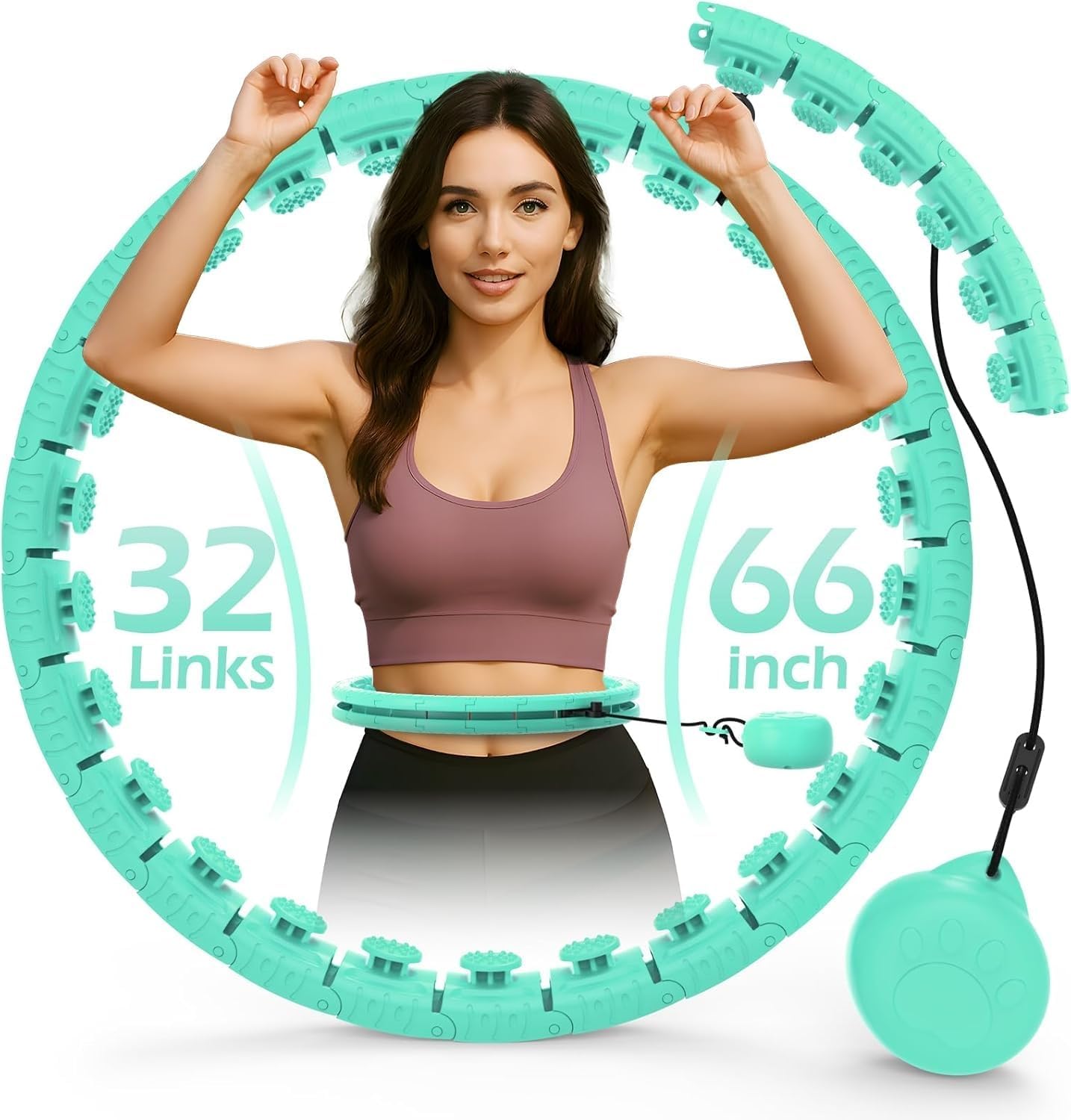 Read more about the article Weighted Hula Circle with 26/32 Links(56-66 Inch) for Adults Weight Loss, Infinity Fitness Hoop Plus Size, for Women Smart Exercise Equipment