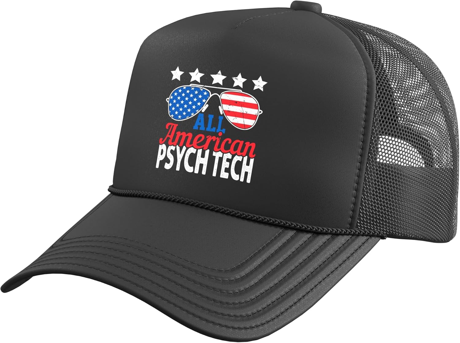 Read more about the article All American Psych Tech USA Flag Sunglasses 4th of July Trucker Hat with Adjustable Mesh Back
