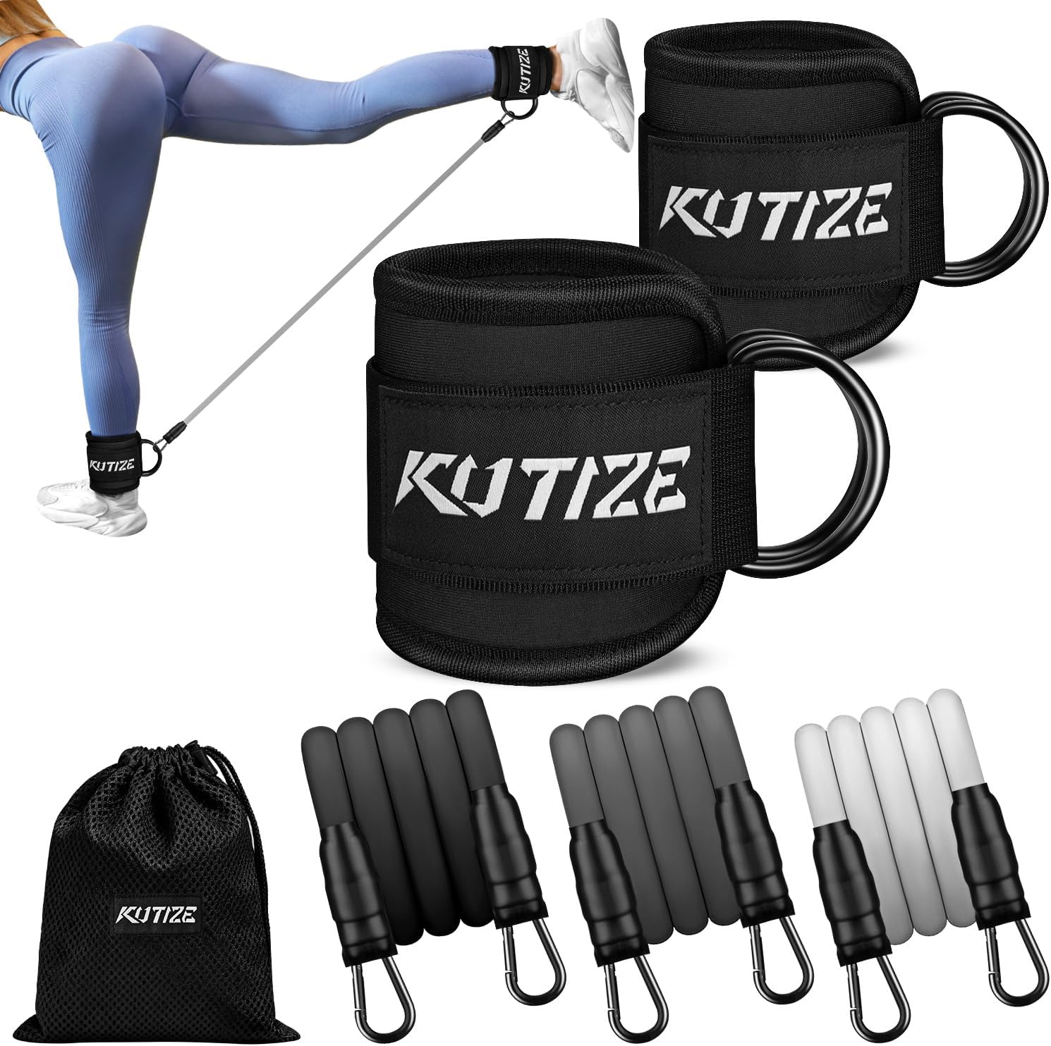 Read more about the article Ankle Resistance Bands with Cuffs for Women & Men – 3-Level Adjustable Leg & Glute Workout Equipment, Portable Home Gym Exercise Bands for Kickbacks, Hip Thrusts, Yoga, Strength Training