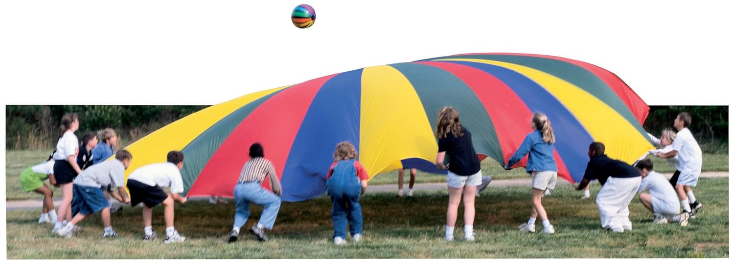 Read more about the article Sportime GripStarChutes Parachute 4-Layer Construction and 30 Handles- 30 foot Diameter