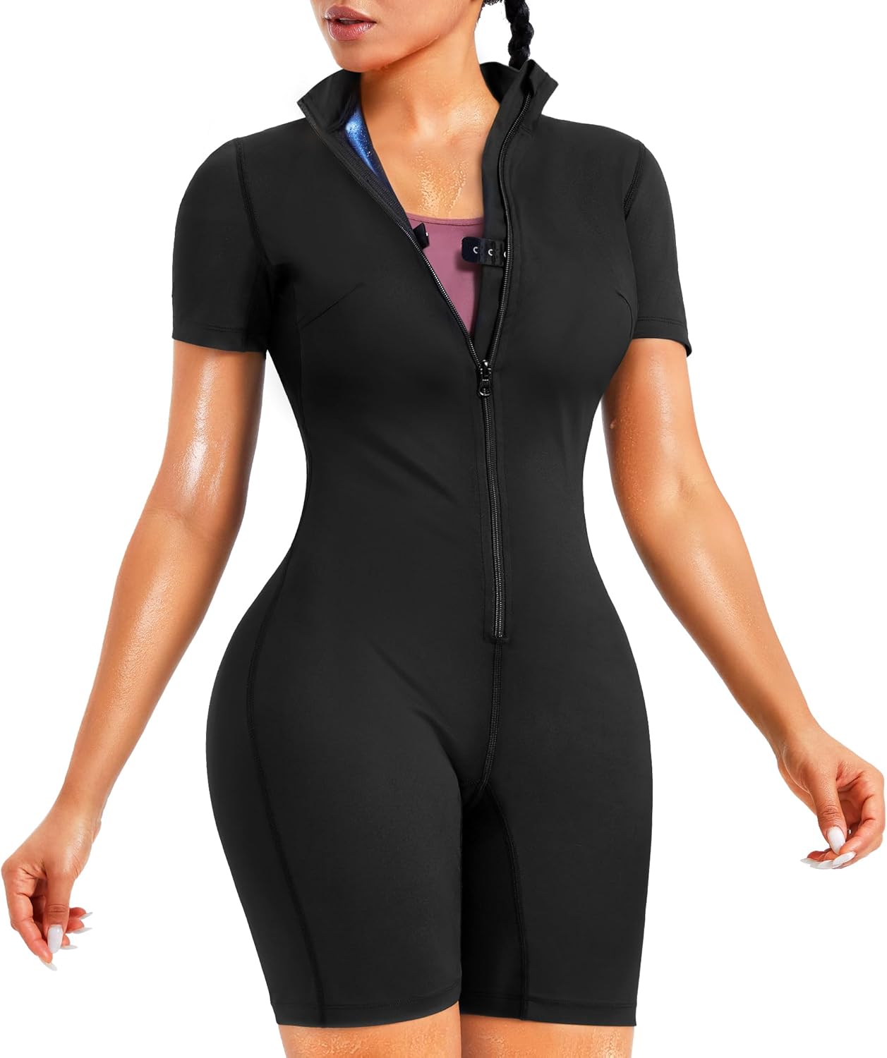 Read more about the article Junlan Sauna Suit for Women Full Body Jumpsuit Waist Trainers for Women Belly Fat Workout Sweat Suit