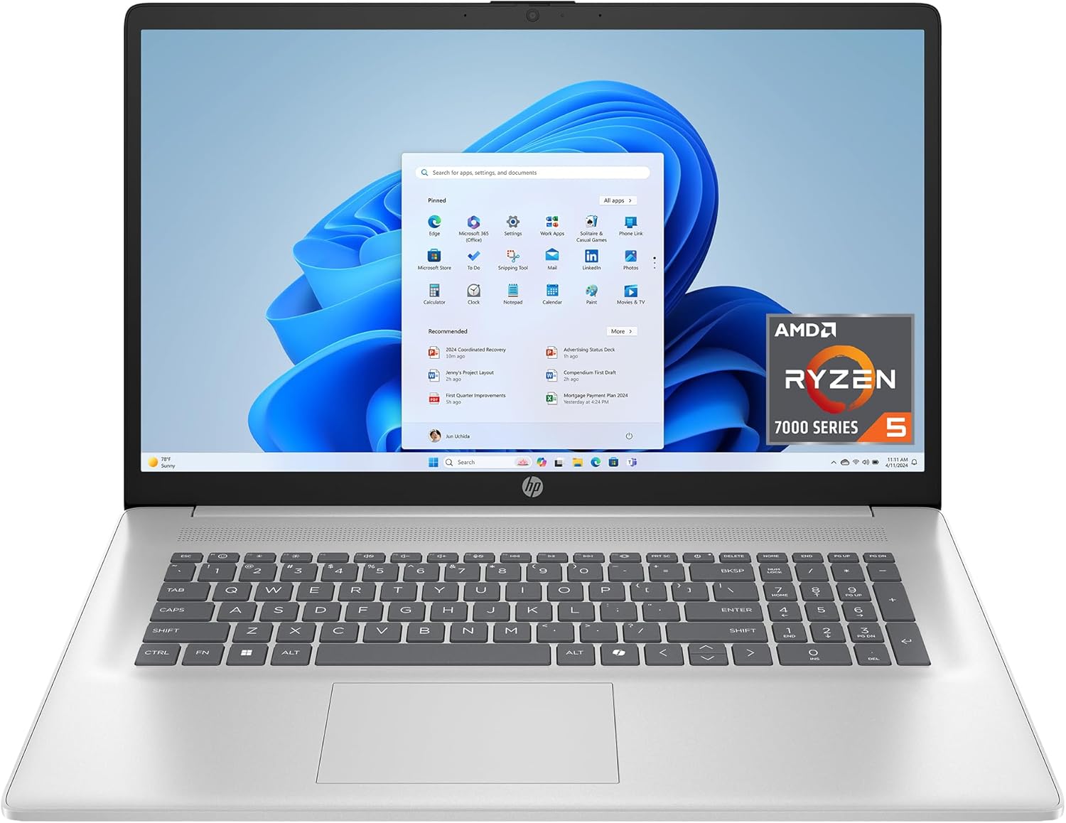 Read more about the article HP 17.3 inch Laptop, HD+ Display, AMD Ryzen 5 7520U, 16 GB RAM, 512 GB SSD, AMD Radeon Graphics, Windows 11 Home, Natural Silver, 17-cp2199nr