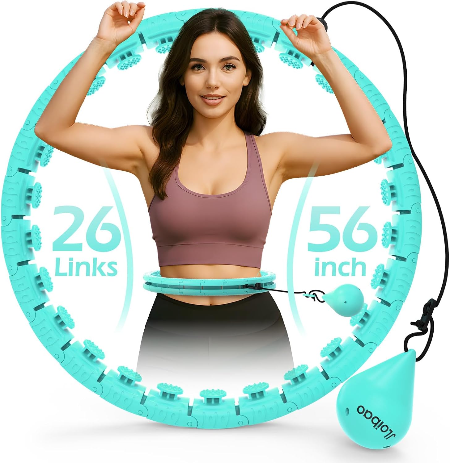 Read more about the article Weighted Hula Circle with 26/32 Links(56-66 Inch) for Adults Weight Loss, Infinity Fitness Hoop Plus Size, for Women Smart Exercise Equipment