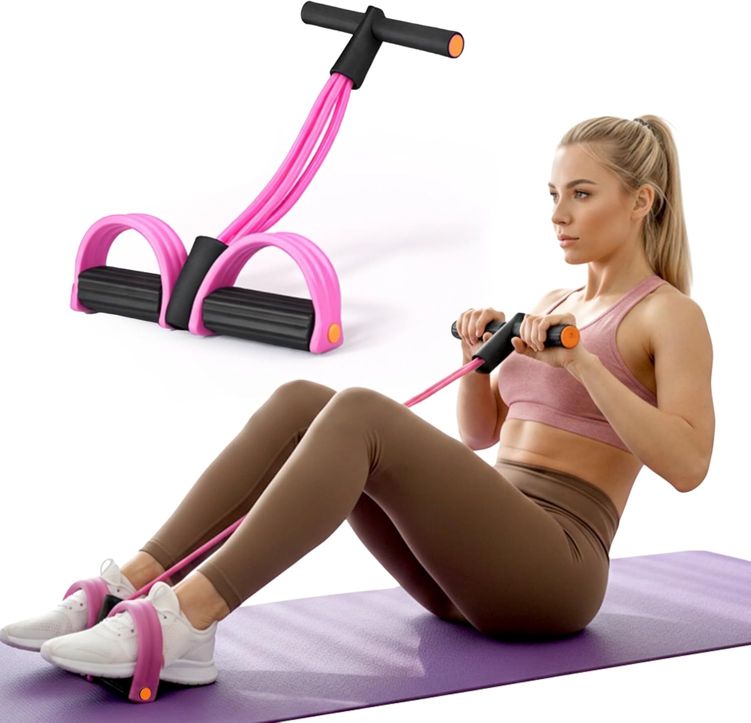 Read more about the article Pedal Resistance Band with Handle, 6 Tube Multifunction Foot Pedal Resistance Band, Arm & Waist Training Tummy Trimmer Ab Workout Equipment for Home Gym Men Women