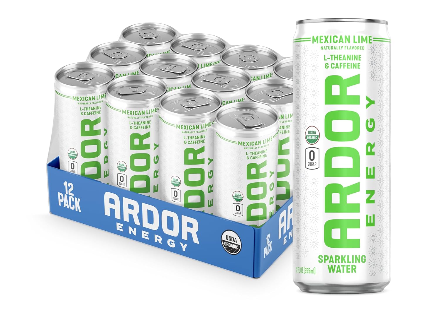 Read more about the article ARDOR Sparkling Water with 100mg Natural Caffeine & 200mg L-Theanine from Organic Green Tea for Smooth Energy & Focus | No Sugar, 0 Calories | Vegan, Gluten-Free | Mexican Lime – 12 Ct