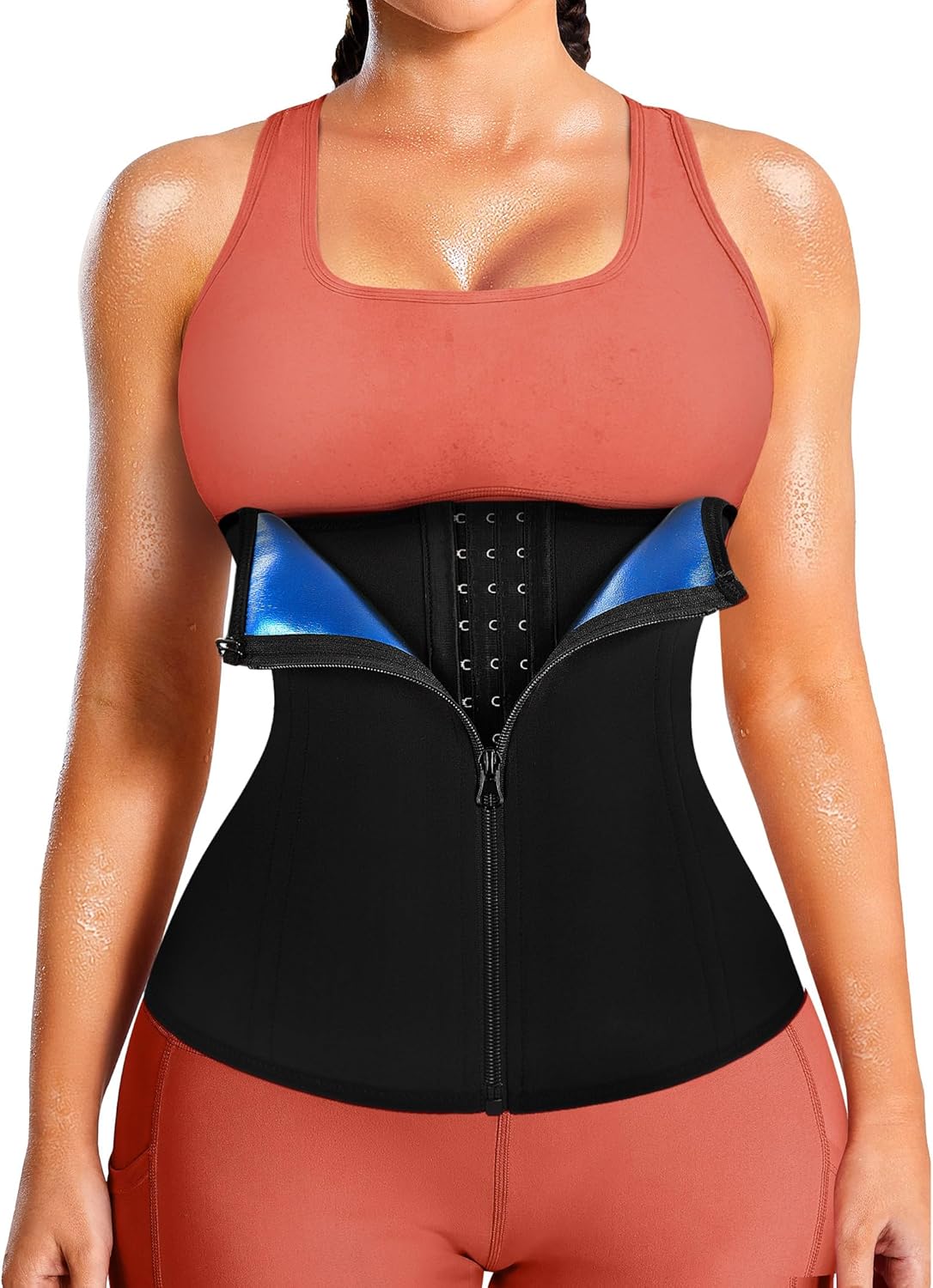 Read more about the article LEINIDINA Womens Waist Trainer Corset with Zipper Sweat Waist Trimmer for Women Workout Belt Corset Shapewear